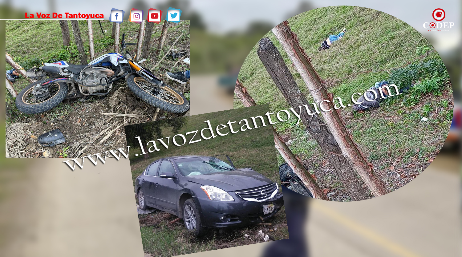 Muere motociclista tras aparatoso choque - Diario La Voz de Tantoyuca