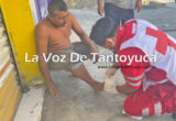 Auxilian paramédicos a hombre herido en Tantoyuca