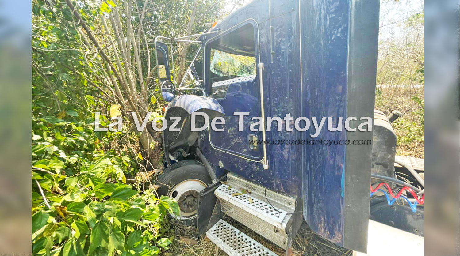 Tractocamión choca contra un árbol tras salirse de la carretera, en ...