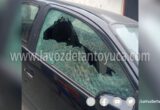 Cristalean vehículos en la Zona Centro de Tantoyuca