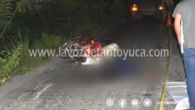 Muere motociclista en trágico accidente, en Tantoyuca