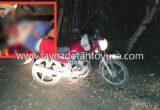 Jovencito derrapa en su motocicleta, en Tantoyuca
