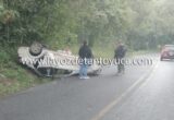 Vuelca vehículo en la México - Tampico