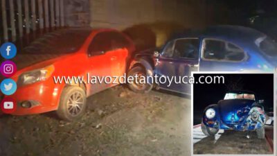 Aparatoso accidente deja cuantiosos daños materiales, en Tantoyuca