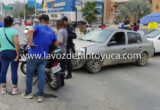 Motociclista y auto protagonizan accidente