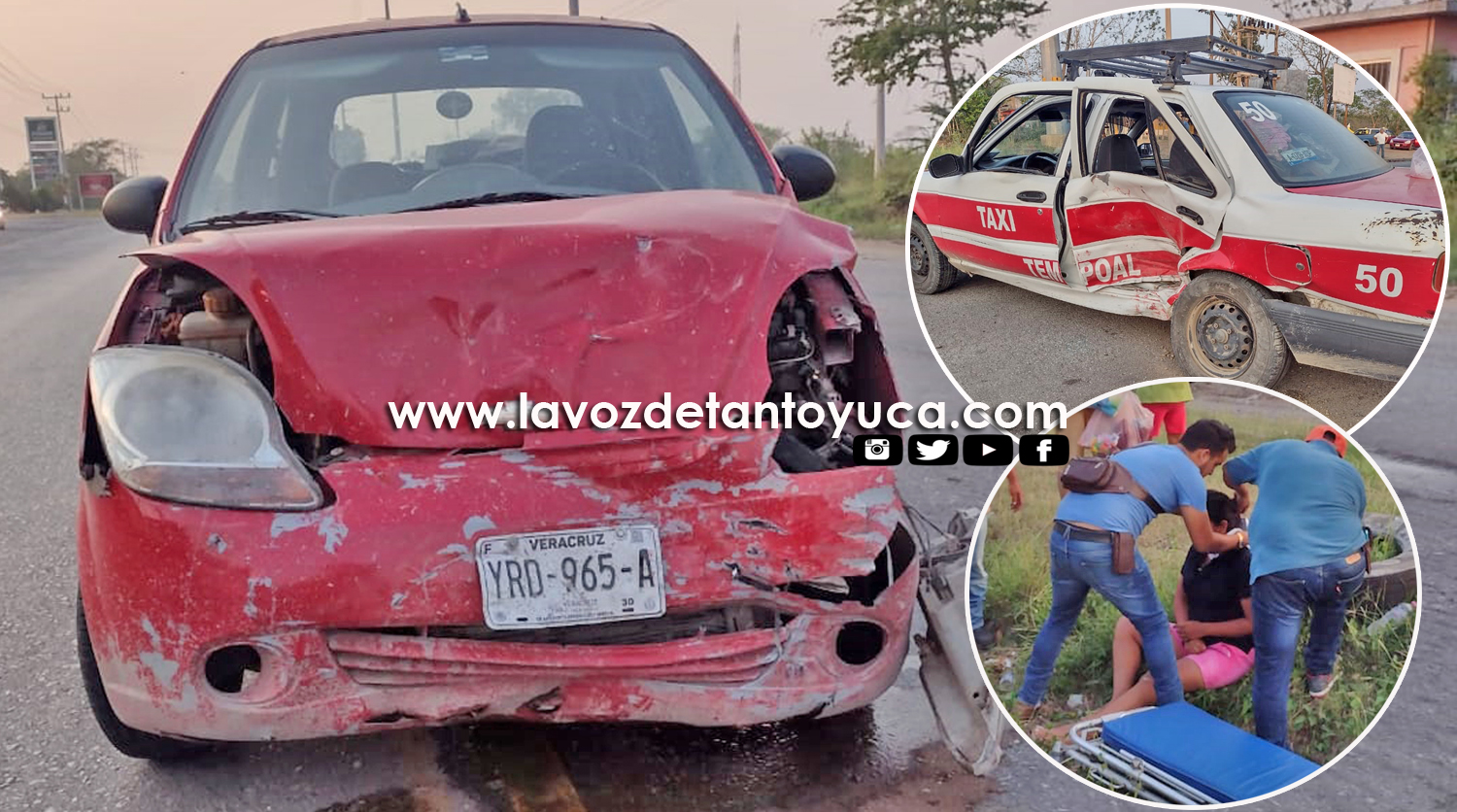 Deja choque entre taxi y auto particular varios lesionados en Tempoal ...