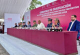 Roberto San Román, acude a clausura de elementos policiacos, en Xalapa