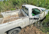 Conductor resulta ileso tras salirse de la carretera en Tantoyuca