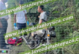 Ebrio resulta lesionado tras derrapar en su motocicleta