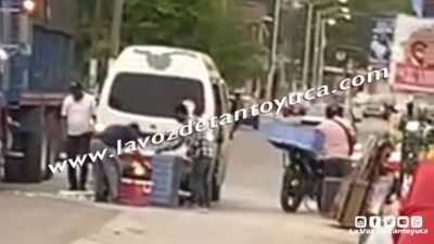 Derrapa motociclista sobre la municipalizada