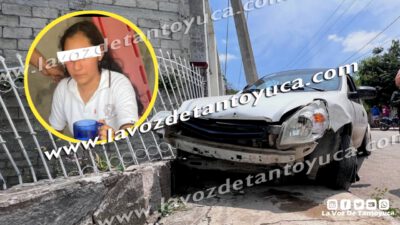 Estudiante acelerada provoca aparatoso accidente en Tantoyuca