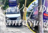 Camión publicitario a punto estuvo de volcar en una pendiente