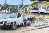 Vuelca camioneta cargada con cemento y varilla en Tantoyuca