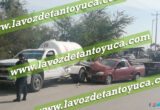 Pipa de gas LP involucrada en accidente vial