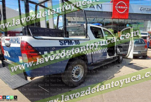 Choque entre patrulla y un vehículo particular deja como saldo una persona lesionada