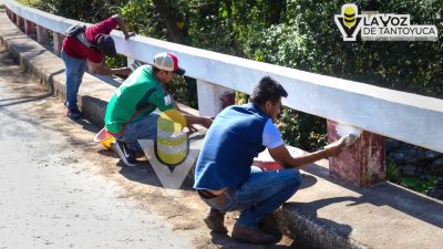 Acciones de limpieza y rehabilitación; Chontla da la bienvenida a visitantes y turistas