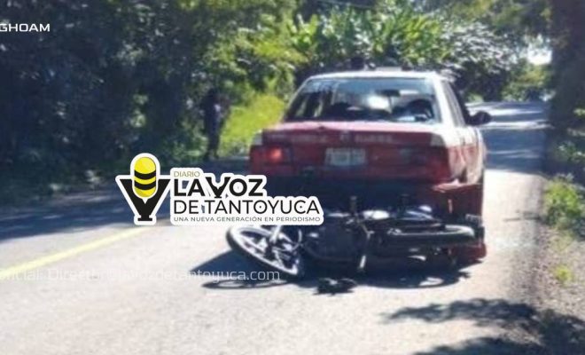 Motociclista resultó lesionado en aparatoso choque por alcance