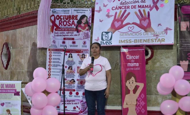 DIF Tantoyuca participa en marcha conmemorativa contra el cáncer de mama