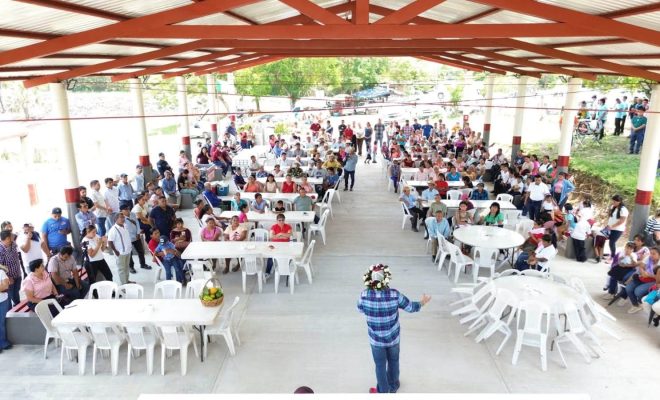 Ampliar la imagen al hacer clic. Entrega alcalde Roberto San Román Salón de Usos Múltiples en Tepatlán Grande; obra beneficiará a 550 habitantes