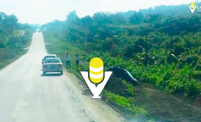 Conductor resultó ileso tras aparatosa salida de carretera