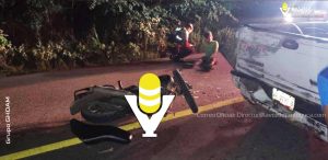 Choque múltiple en Tempoal deja a dos motociclistas lesionados