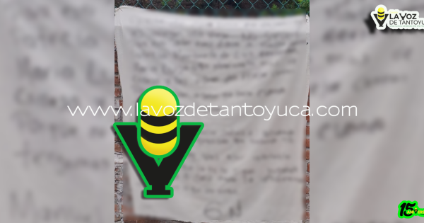 Dejan mensaje en área pública en Papantla