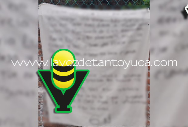 Dejan mensaje en área pública en Papantla