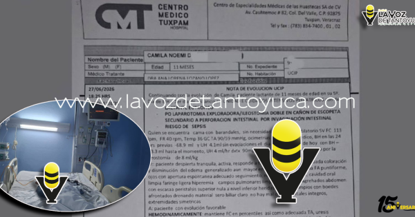 Familia de Tantoyuca solicita apoyo para salvar la vida de bebé de 11 meses