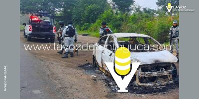 Localizan vehículo calcinado en Tantoyuca