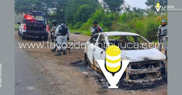Localizan vehículo calcinado en Tantoyuca