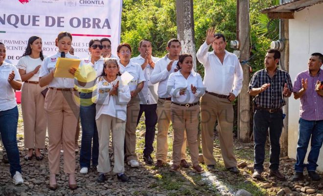 Ayuntamiento de Chontla inicia obra de pavimentación para mejorar accesos en La Garita