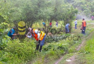Impulsa Gobierno Municipal de Chontla trabajos de limpieza y mantenimiento en El Cajete