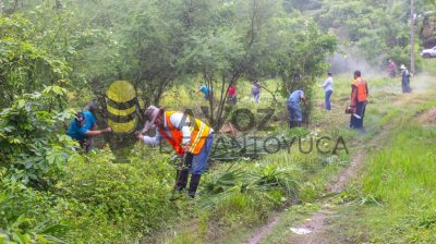 Impulsa Gobierno Municipal de Chontla trabajos de limpieza y mantenimiento en El Cajete