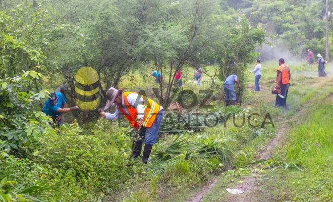 Ampliar imagen al hacer click Impulsa Gobierno Municipal de Chontla trabajos de limpieza y mantenimiento en El Cajete