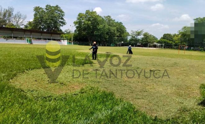 Ampliar imagen al hacer click Gobierno de Chontla refuerza el cuidado de áreas verdes y espacios deportivos