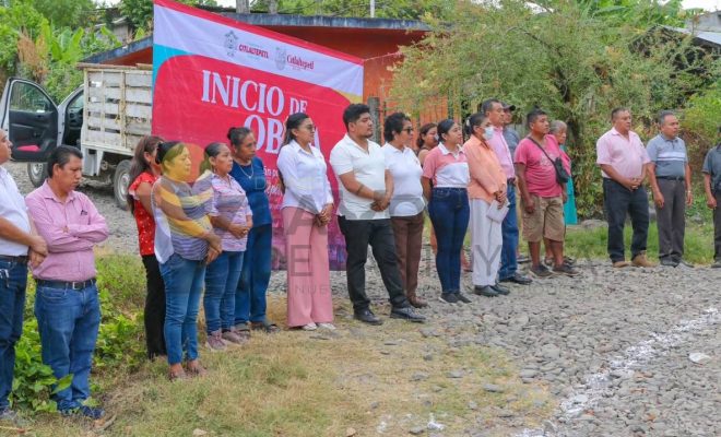 Ayuntamiento de Citlaltépetl da banderazo a obra de infraestructura vial en La Sabinas
