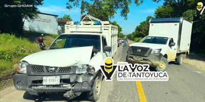 Choque de camionetas deja cuantiosos daños materiales
