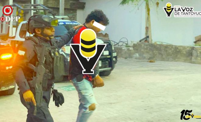 Detienen a joven en flagrancia por presunto delito contra la salud en Tantoyuca