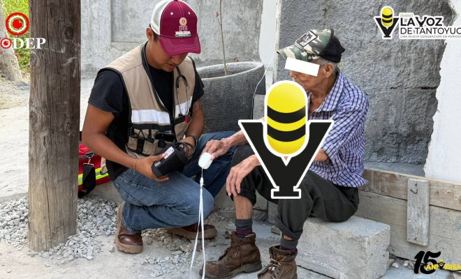 Adulto mayor resulta lesionado tras caer de su propia altura