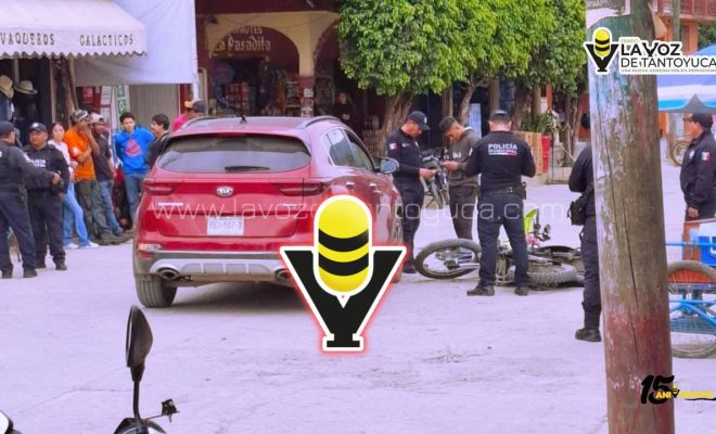 Choque entre una moto y una camioneta dejó solo daños materiales, en Benito Juárez