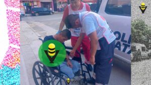 Sujeto en sillas de ruedas ebrio moviliza a paramédicos 