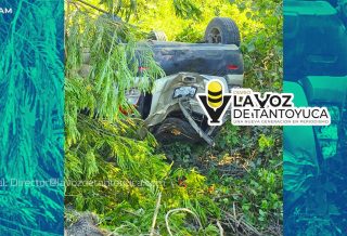 Vuelca vehículo sobre la México - Tampico