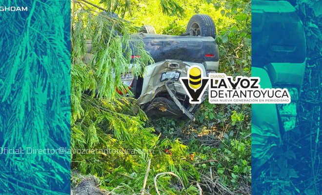 Vuelca vehículo sobre la México - Tampico