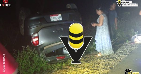 Volcadura de vehículo deja un lesionado en la México - Tampico