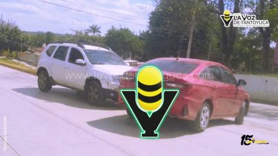 Conductor hace cierre de circulación y provoca accidente vial