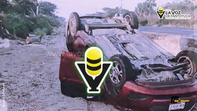 Mujer resulta lesionada tras volcadura en la Alazán - Canoas