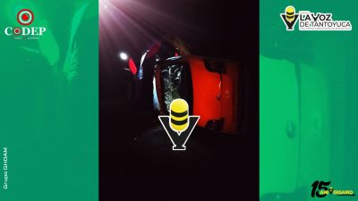 Profesor de Tlacolula resulta lesionado tras volcadura en carretera de Chicontepec