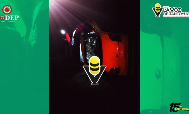 Profesor de Tlacolula resulta lesionado tras volcadura en carretera de Chicontepec