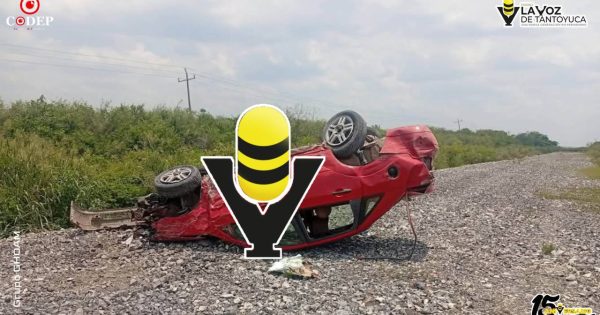 Volcadura de auto compacto en la Pánuco - Tempoal deja un lesionado