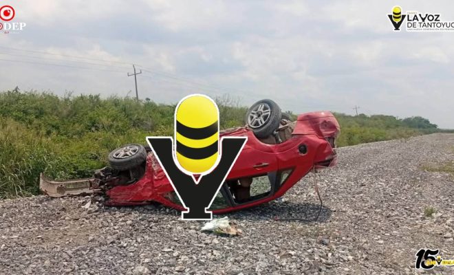 Volcadura de auto compacto en la Pánuco - Tempoal deja un lesionado